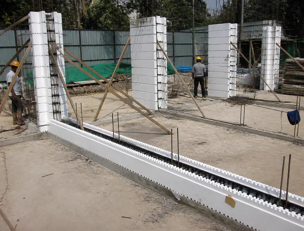 Formas em EPS preparadas para moldagem de peças de concreto