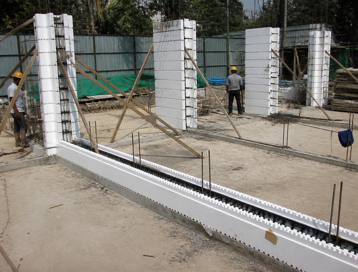 Formas em EPS preparadas para moldagem de peças de concreto